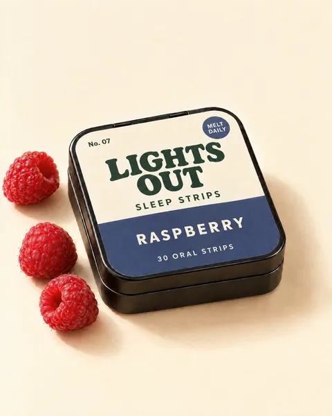 Melt Daily No. 07 LIGHTS OUT tin, Raspberry flavor, 30 oral strips
